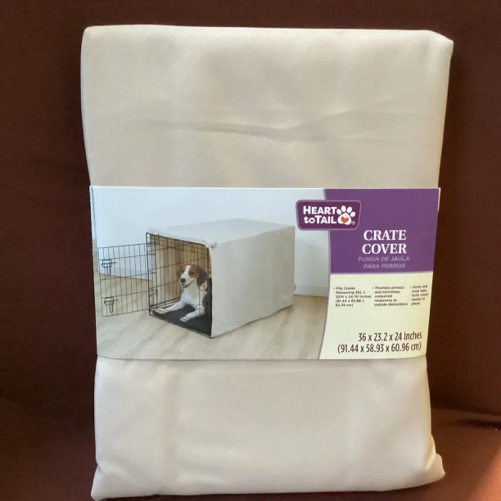 Heart To Tail Crate Cover Cream Color NEW